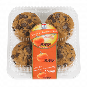 4ct Gourmet Pumpkin Choc Chip Muffins (Holiday Sept-Dec)