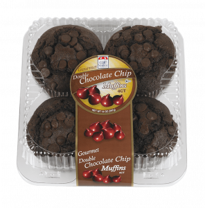 4ct Gourmet Double Chocolate Chip Muffins