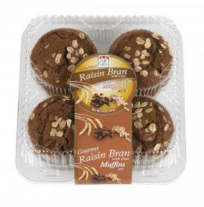 4ct Gourmet Raisin Bran w/ Oats Muffin